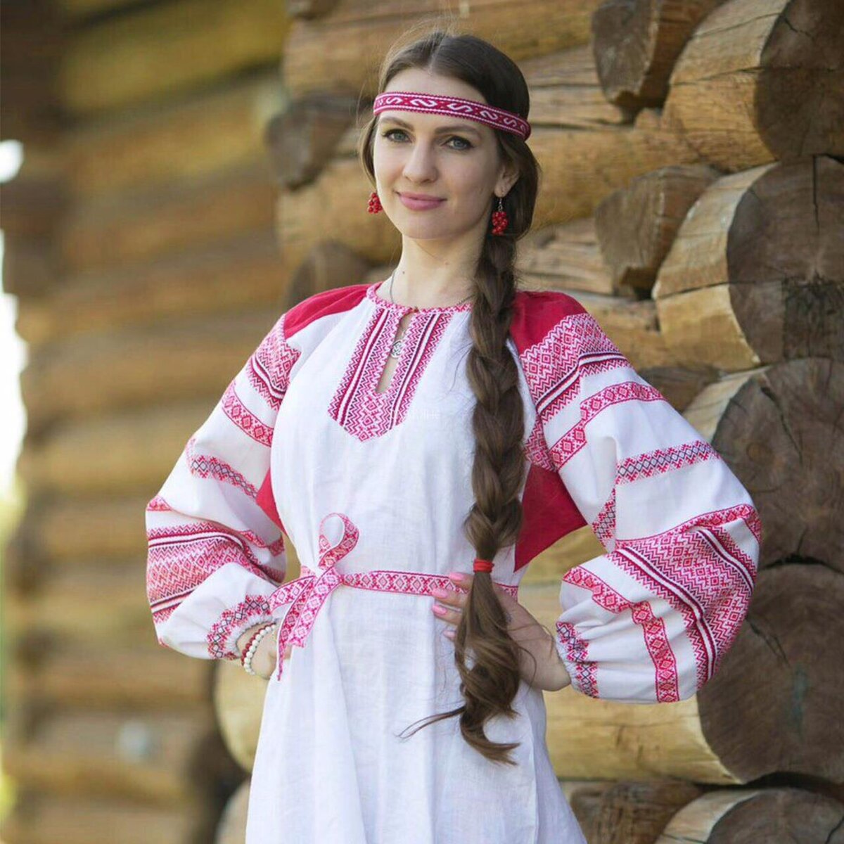 Girls in Slavic costumes in Sao Joao de Meriti